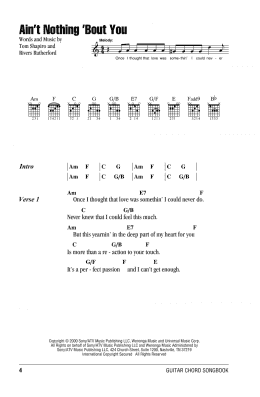 page one of Ain't Nothing 'Bout You (Guitar Chords/Lyrics)