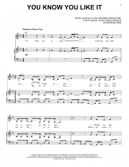 page one of You Know You Like It (Piano, Vocal & Guitar Chords (Right-Hand Melody))