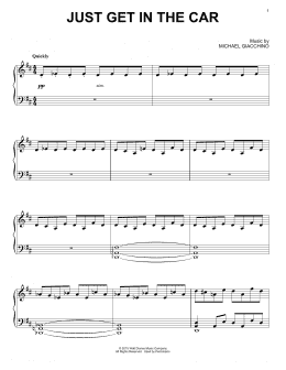 page one of Just Get In The Car (Piano Solo)