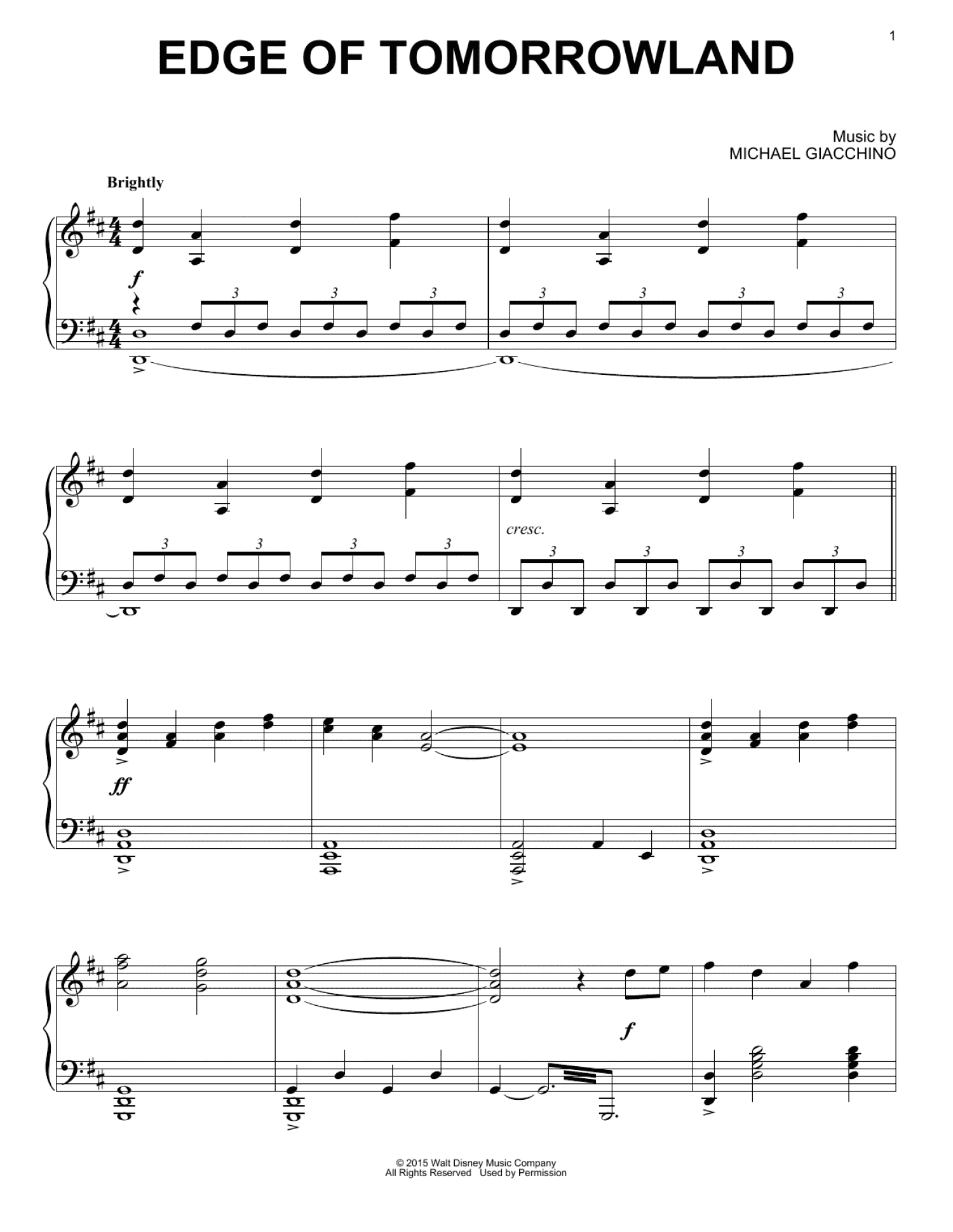 Edge Of Tomorrowland (Piano Solo)