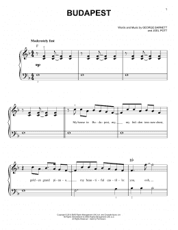 page one of Budapest (Easy Piano)
