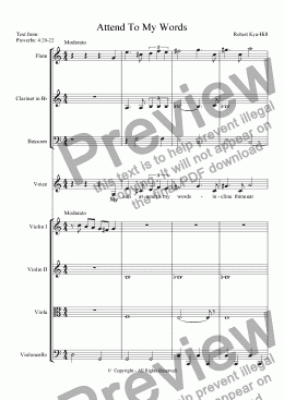 page one of Attend To My Words [Mixed Ensemble]