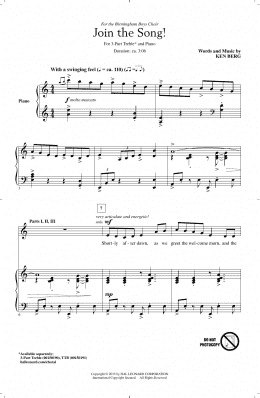 page one of Join The Song! (3-Part Treble Choir)