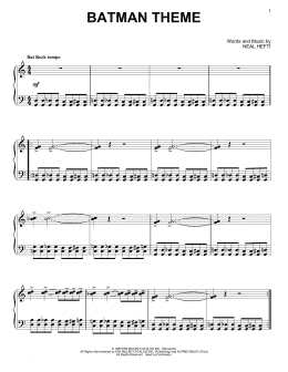 page one of Batman Theme (Piano Solo)
