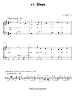 page one of Yeti Blues (Educational Piano)
