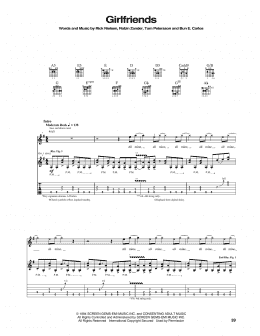 page one of Girlfriends (Guitar Tab)
