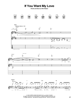 page one of If You Want My Love (Guitar Tab)