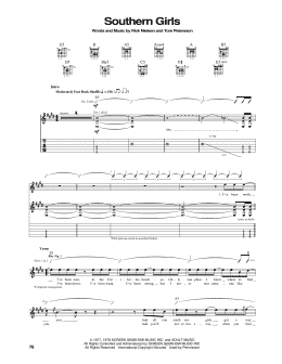 page one of Southern Girls (Guitar Tab)