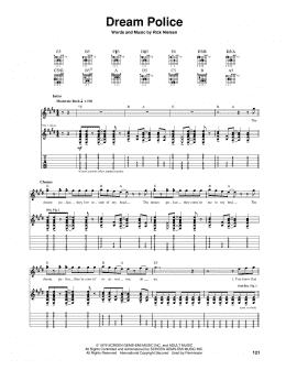 page one of Dream Police (Guitar Tab)