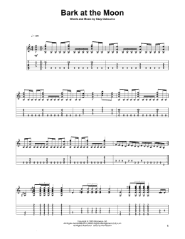 page one of Bark At The Moon (Solo Guitar Tab)