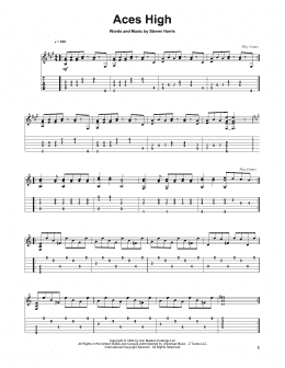 page one of Aces High (Solo Guitar)