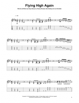 page one of Flying High Again (Solo Guitar)