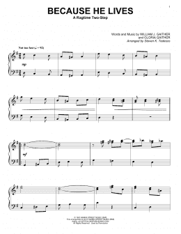 page one of Because He Lives [Ragtime version] (Piano Solo)