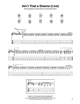 page one of Ain't That A Shame (Guitar Tab)