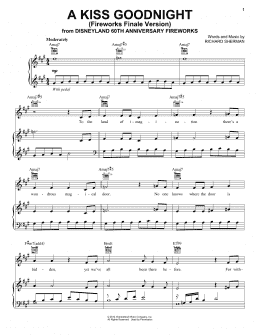 page one of A Kiss Goodnight (Piano, Vocal & Guitar Chords (Right-Hand Melody))