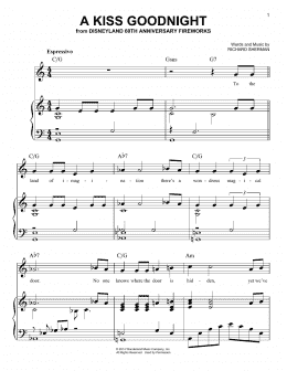 page one of A Kiss Goodnight (Easy Piano)