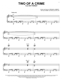 page one of Two Of A Crime (Piano, Vocal & Guitar Chords (Right-Hand Melody))