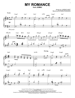 page one of My Romance [Jazz version] (arr. Brent Edstrom) (Piano Solo)