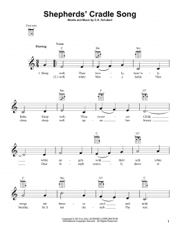 page one of Shepherds' Cradle Song (Ukulele)