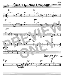 page one of Sweet Georgia Bright (Real Book – Melody & Chords – C Instruments)