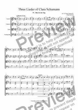 page one of Three Lieder of Clara Schumann: No. 1 "Das ist ein Tag"