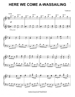 page one of Here We Come A-Wassailing (Piano Solo)