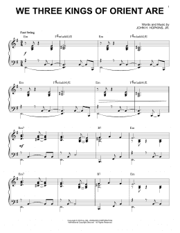 page one of We Three Kings Of Orient Are [Jazz version] (arr. Brent Edstrom) (Piano Solo)