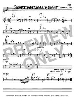 page one of Sweet Georgia Bright (Real Book – Melody & Chords – Bb Instruments)