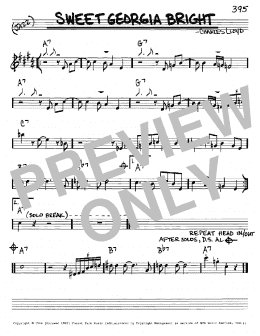 page one of Sweet Georgia Bright (Real Book – Melody & Chords – Eb Instruments)