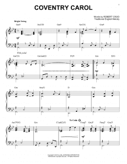 page one of Coventry Carol [Jazz version] (arr. Brent Edstrom) (Piano Solo)