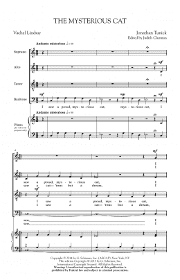 page one of The Mysterious Cat (SATB Choir)