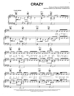 page one of Crazy (Piano, Vocal & Guitar Chords (Right-Hand Melody))