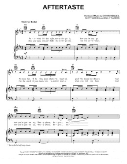 page one of Aftertaste (Piano, Vocal & Guitar Chords (Right-Hand Melody))