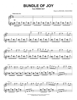 page one of Bundle Of Joy (from Inside Out) (Piano Solo)