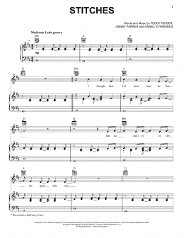 page one of Stitches (Piano, Vocal & Guitar Chords (Right-Hand Melody))