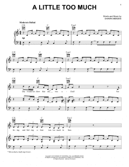 page one of A Little Too Much (Piano, Vocal & Guitar Chords (Right-Hand Melody))