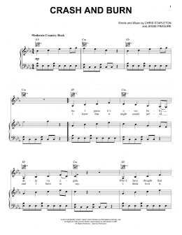 page one of Crash And Burn (Piano, Vocal & Guitar Chords (Right-Hand Melody))