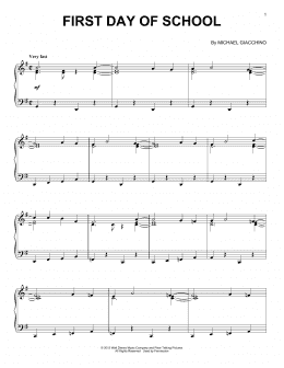 page one of First Day Of School (Piano Solo)