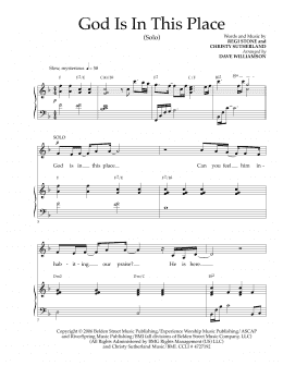 page one of God Is In This Place (Piano & Vocal)