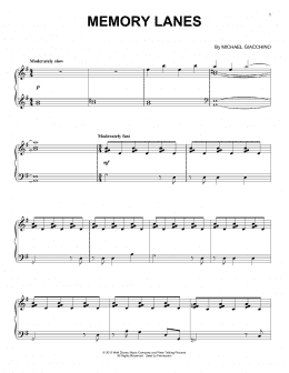 page one of Memory Lanes (Piano Solo)