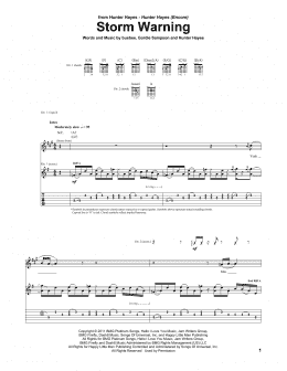 page one of Storm Warning (Guitar Tab)