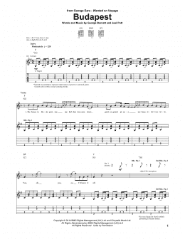 page one of Budapest (Guitar Tab)