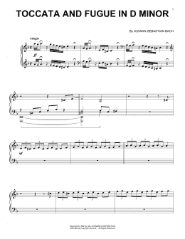 page one of Toccata And Fugue In D Minor (Piano Solo)
