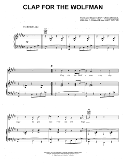 page one of Clap For The Wolfman (Piano, Vocal & Guitar Chords (Right-Hand Melody))