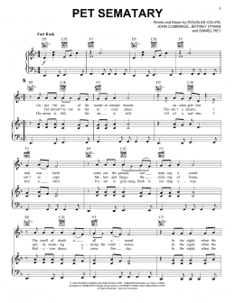 page one of Pet Sematary (Piano, Vocal & Guitar Chords (Right-Hand Melody))