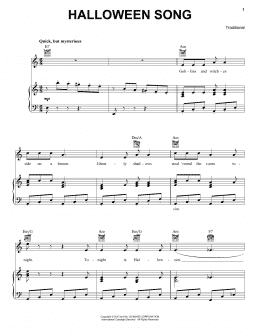 page one of Halloween Song (Piano, Vocal & Guitar Chords (Right-Hand Melody))