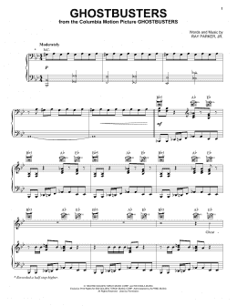page one of Ghostbusters (Piano, Vocal & Guitar Chords (Right-Hand Melody))