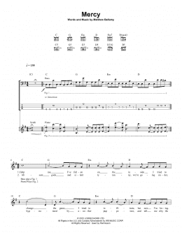 page one of Mercy (Guitar Tab)