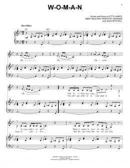 page one of W-O-M-A-N (Piano & Vocal)