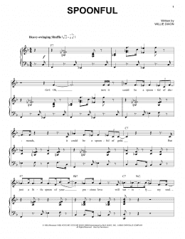page one of Spoonful (Piano & Vocal)